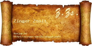 Zinger Zsolt névjegykártya
